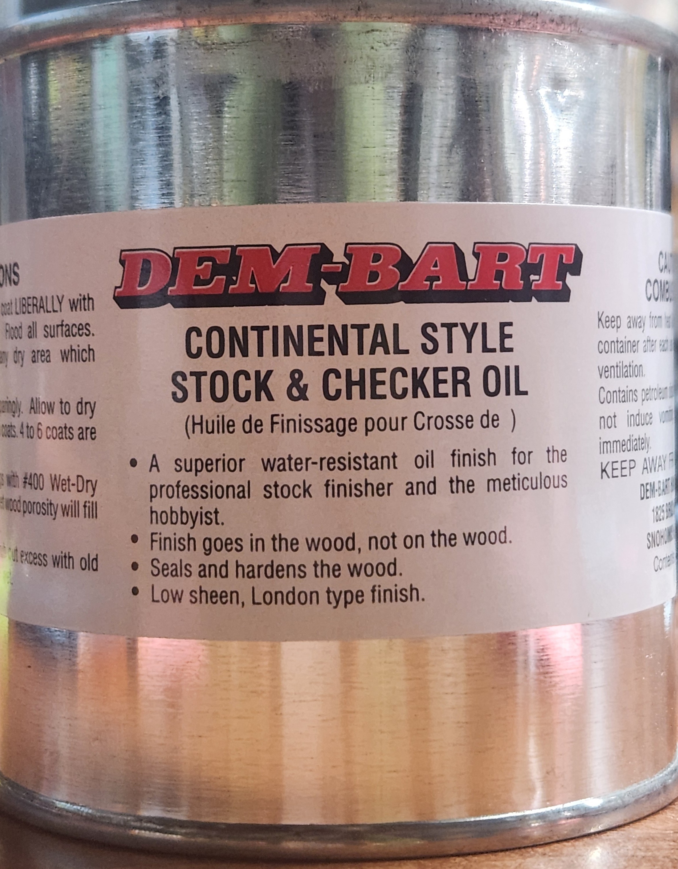 Stock Finish and Sealer Filler Dem-Bart 8.oz